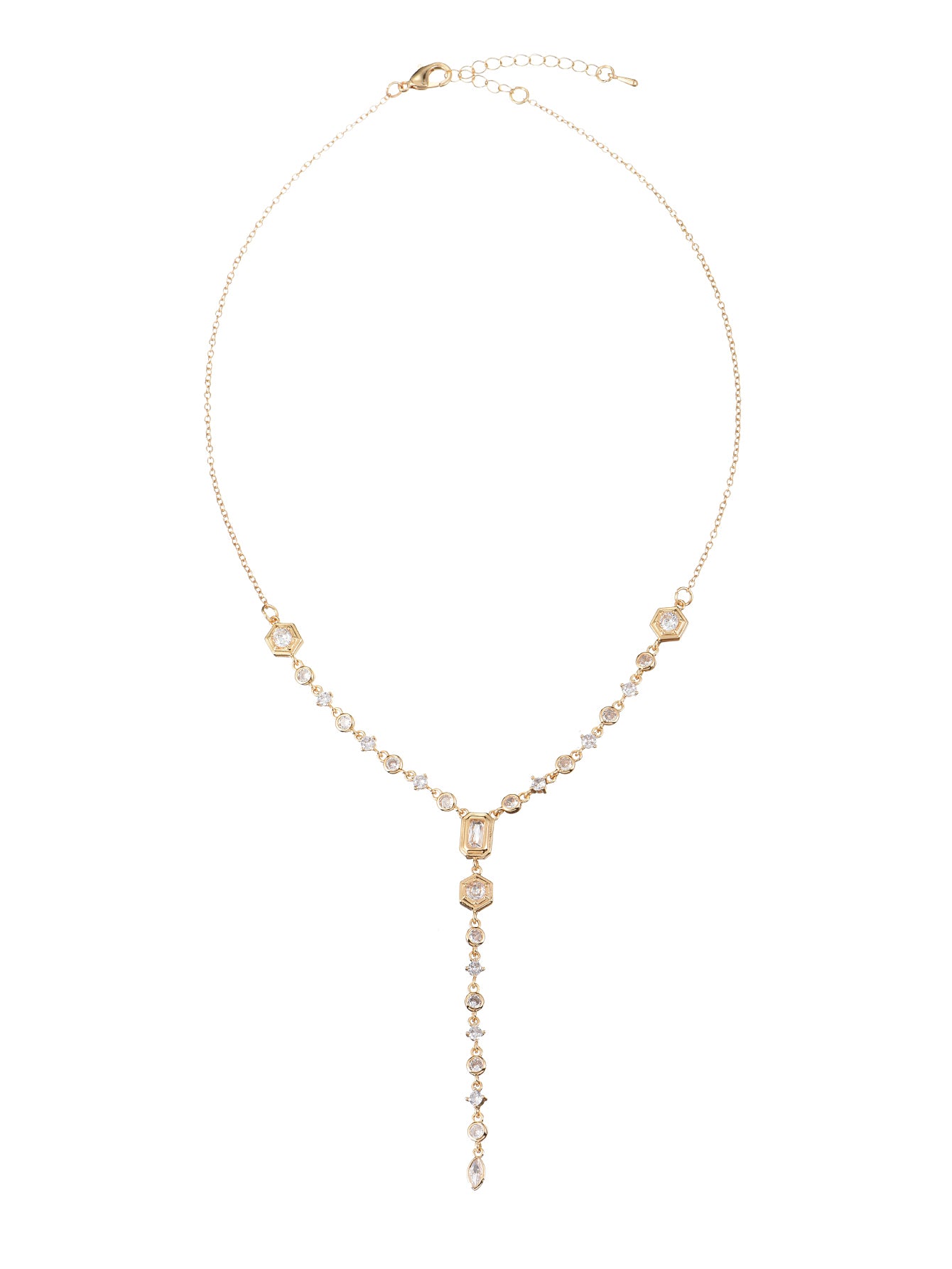 Hayes Glittering Golden Lariat Necklace II