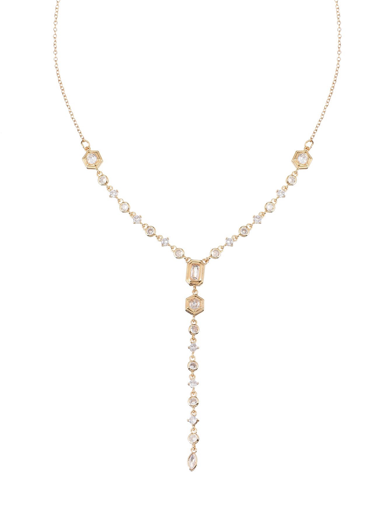 Hayes Glittering Golden Lariat Necklace II