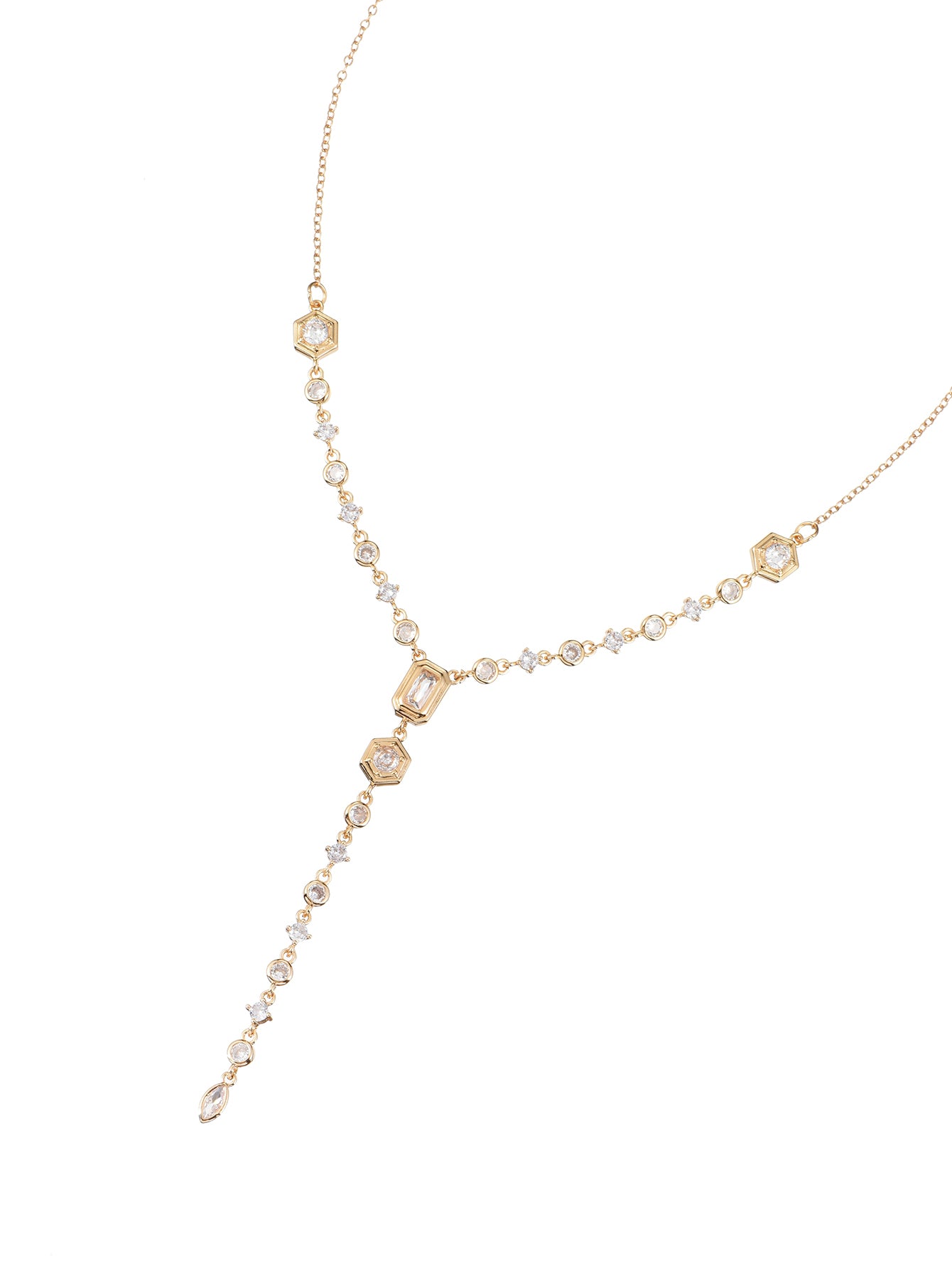 Hayes Glittering Golden Lariat Necklace II