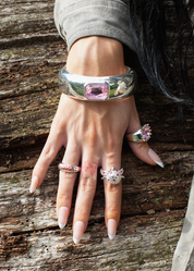 Blissful Seraphim - Rose Bangle in Silver