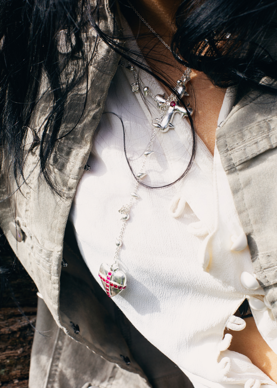 Blissful Seraphim - Gentle Heart Necklace in Silver