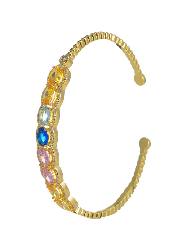 Leela Colorful Stone Golden Bracelet