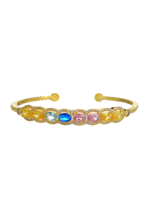 Leela Colorful Stone Golden Bracelet