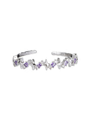 Jill Purple Glittering Stars Silver Bracelet