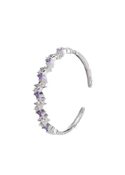 Jill Purple Glittering Stars Silver Bracelet