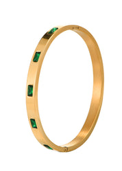 Delilah Green Stones Golden Bracelet