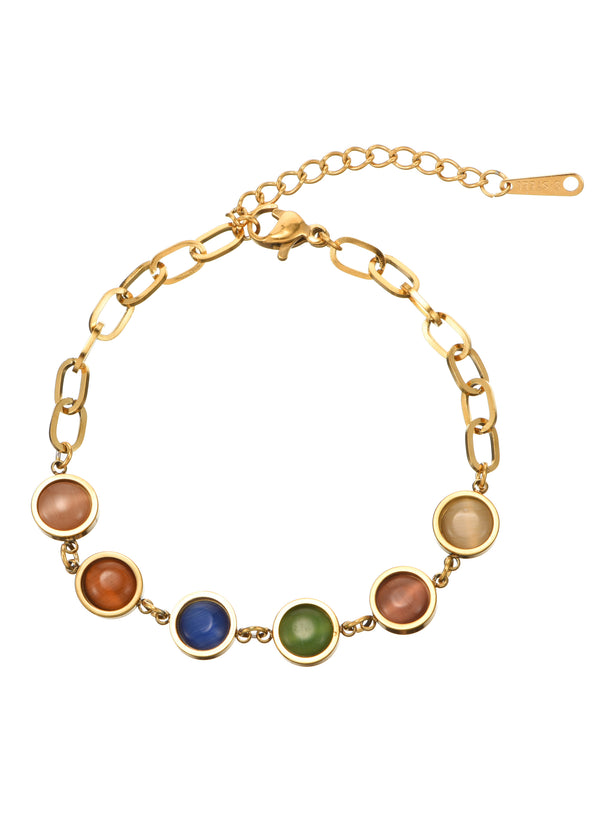 Antonella Colorful Golden Bracelet
