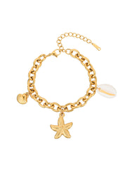 Natalie Starfish Shell Golden Bracelet