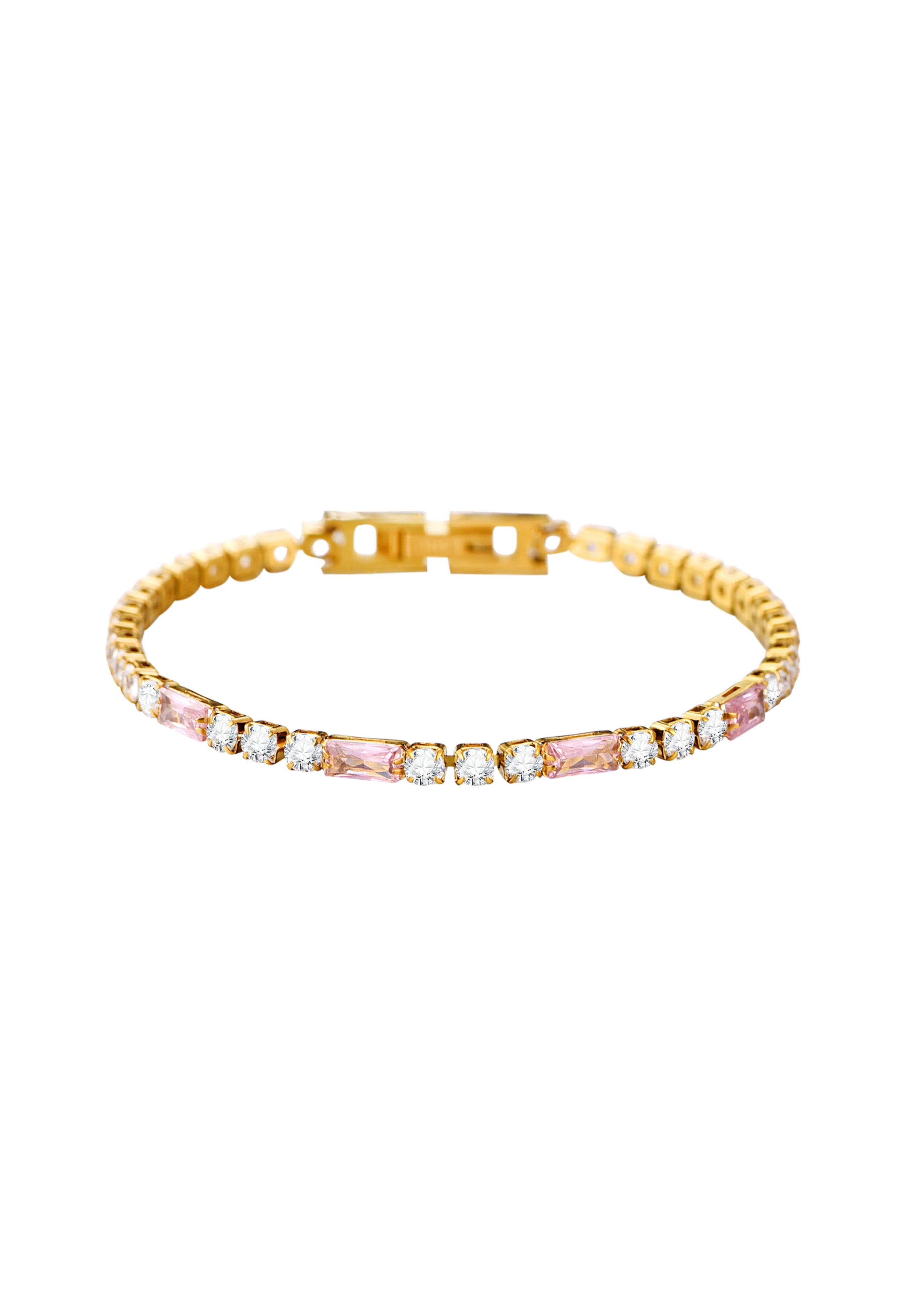 Abel Pink Glittering Golden Bracelet - I