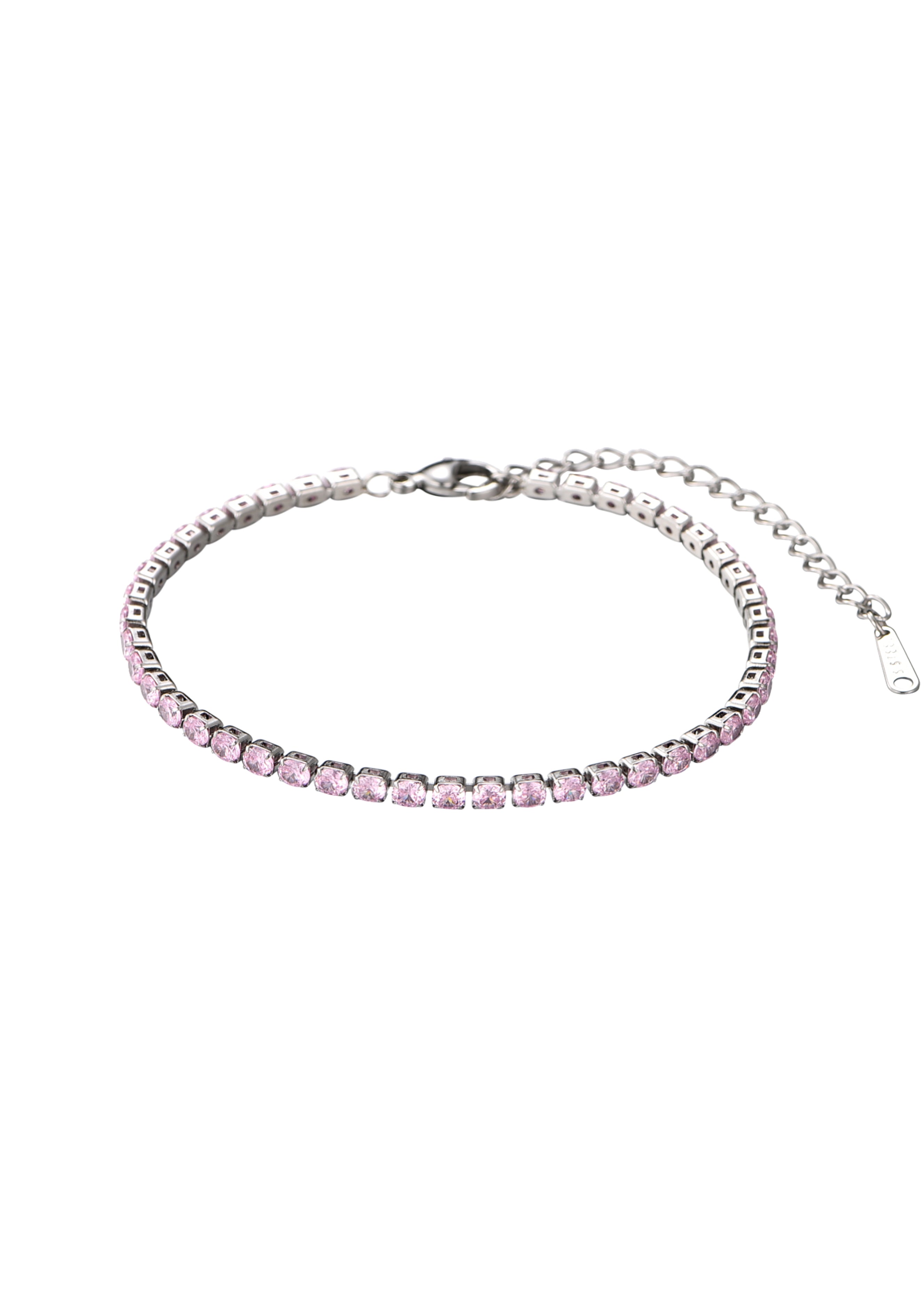 Abel Pink Glittering Silver Bracelet - II