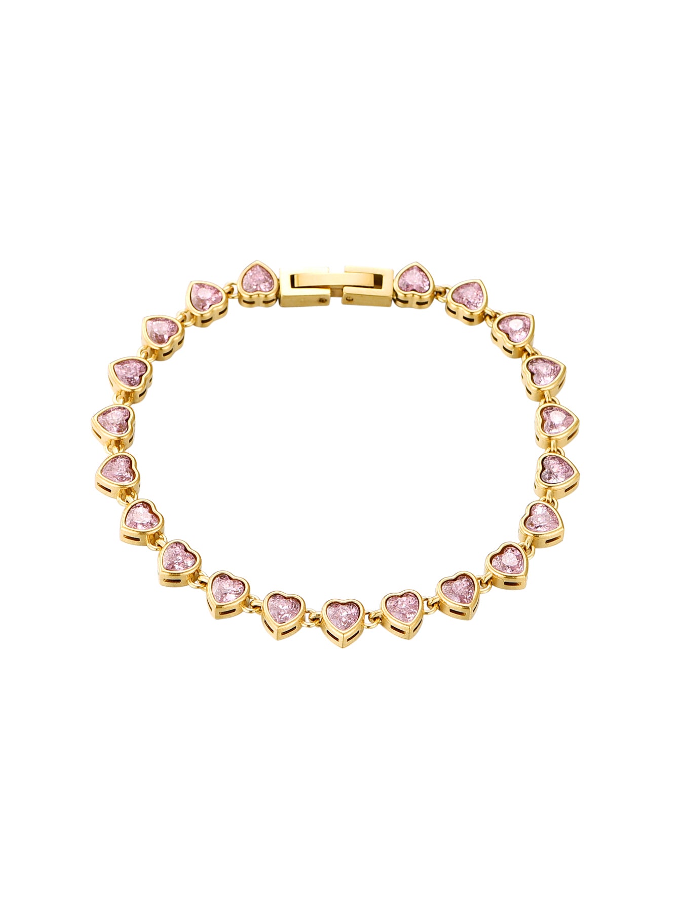 Abel Pink Glittering Golden Bracelet - I