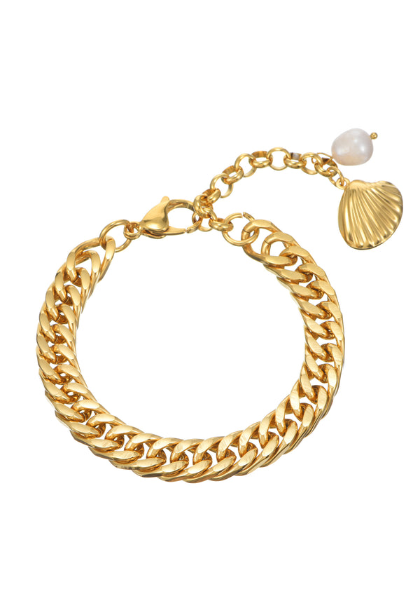 Sid Shell Bold Golden Bracelet