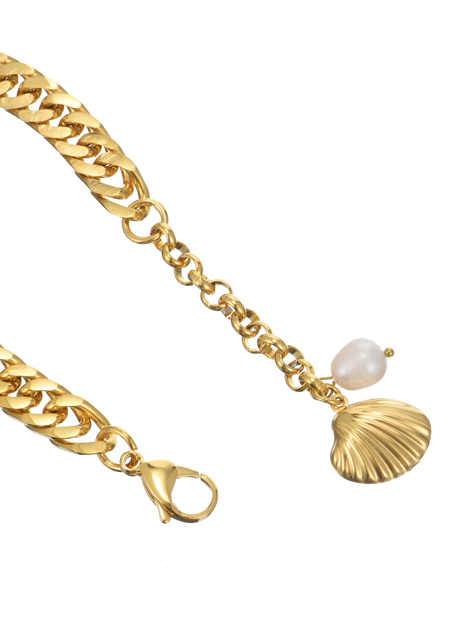 Sid Shell Bold Golden Bracelet