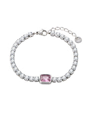 Abel Pink Glittering Silver Bracelet - I
