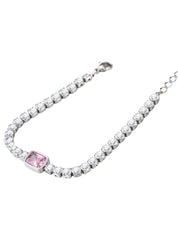 Abel Pink Glittering Silver Bracelet - II
