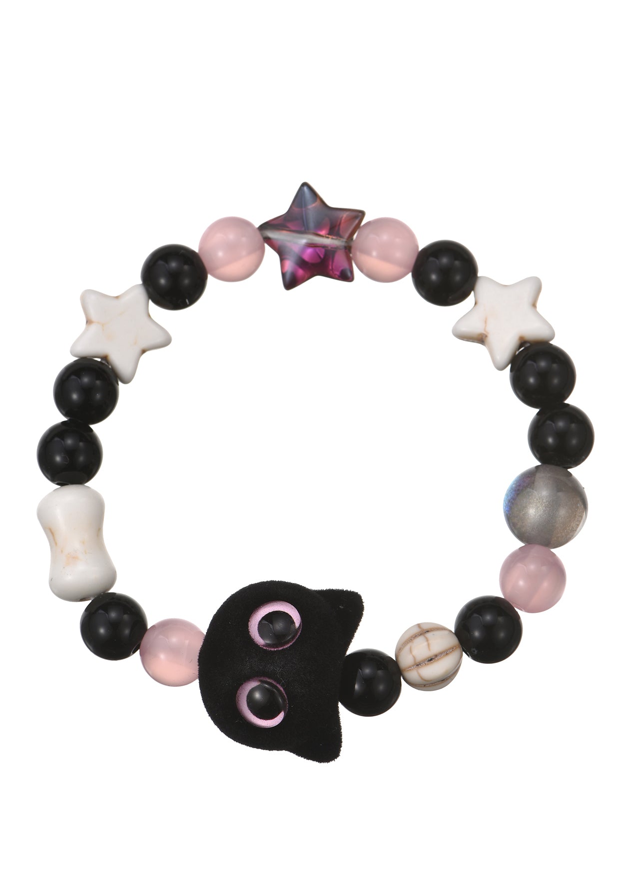 Pulsera Gato Rosa Negro