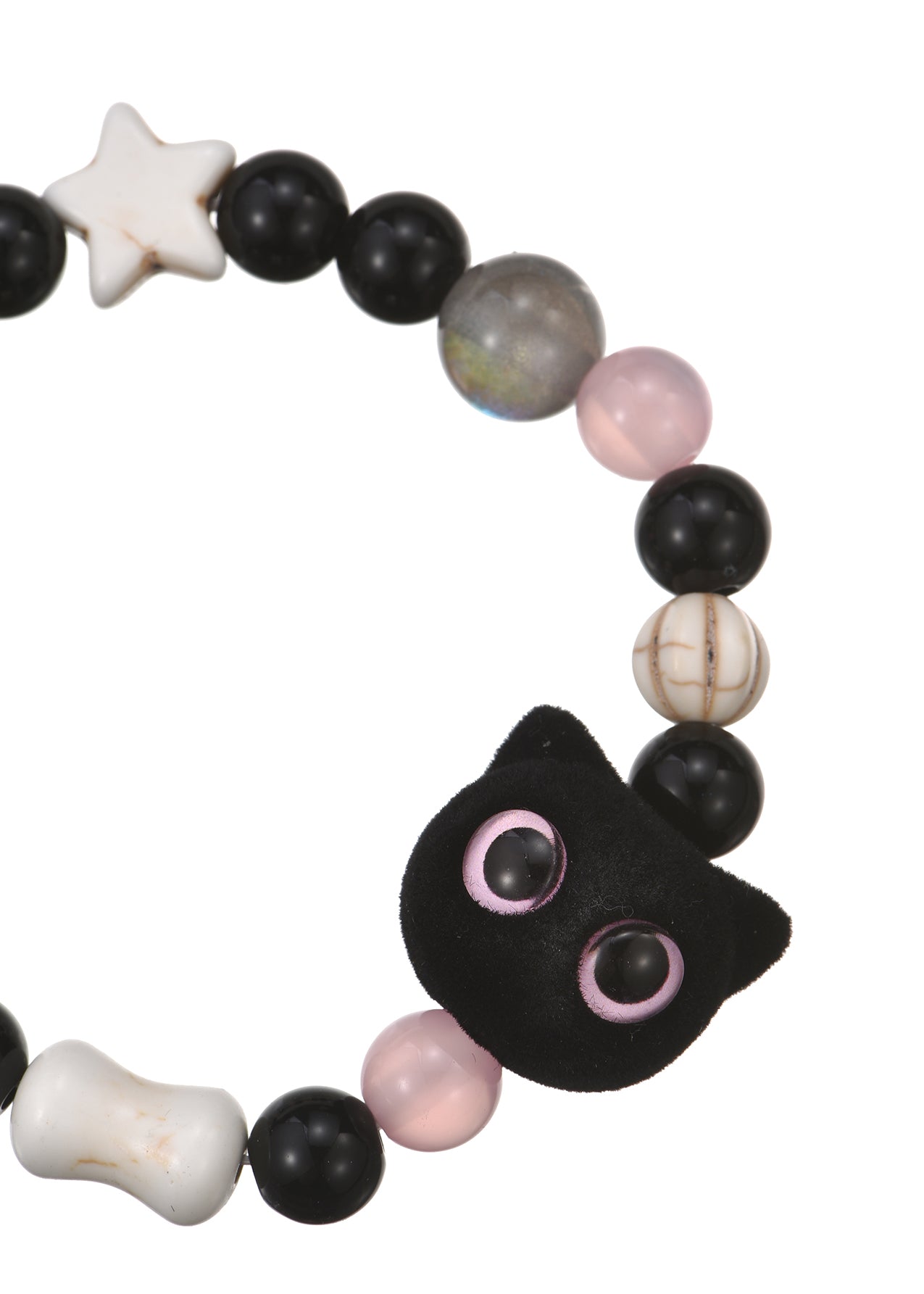 Pulsera Gato Rosa Negro