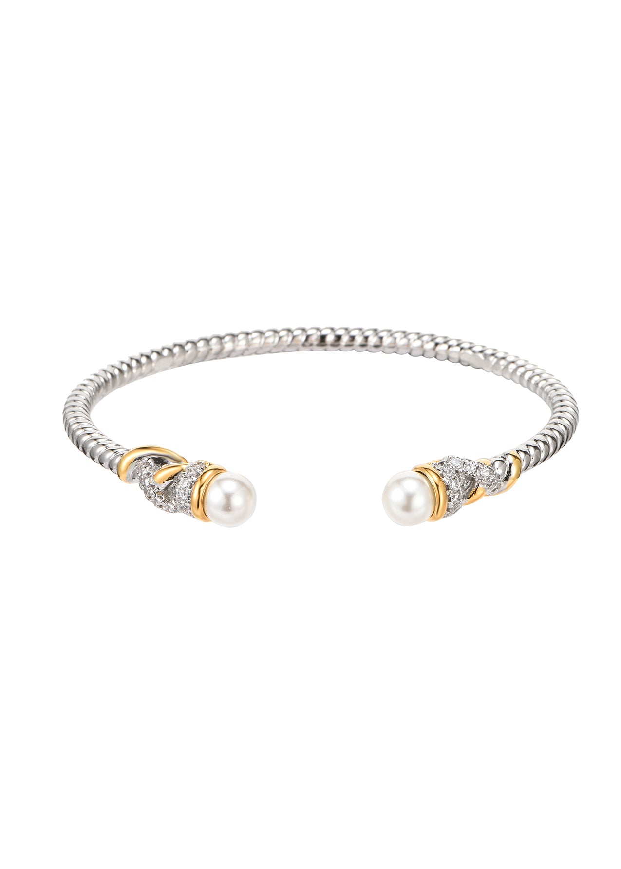 Charlotte Vintage Silver Pearl Bracelet