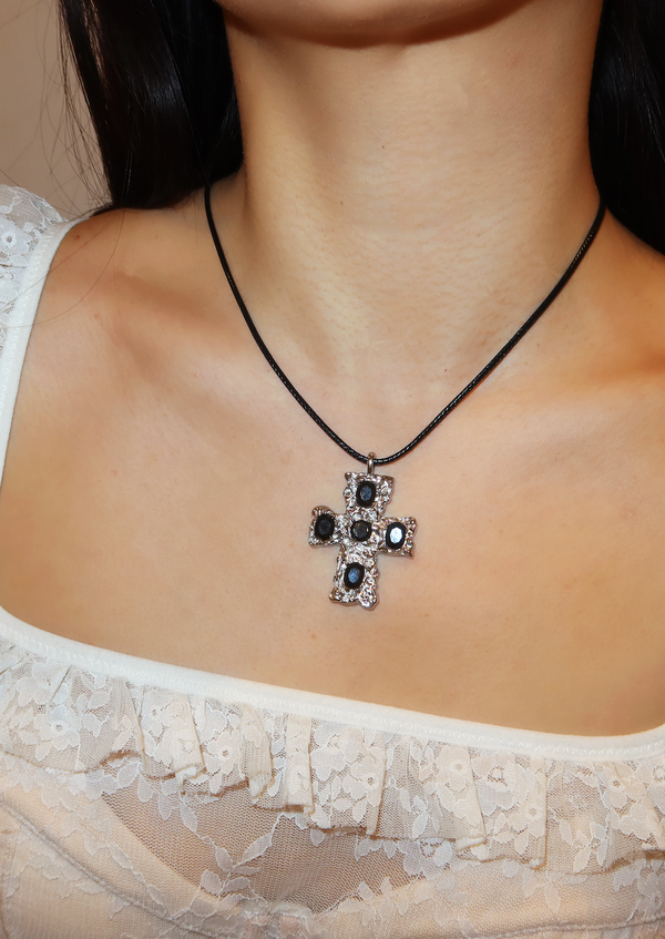Britt Silver Cross Necklace