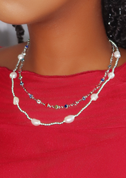 Collar de plata Love con corazones de colores Michelle