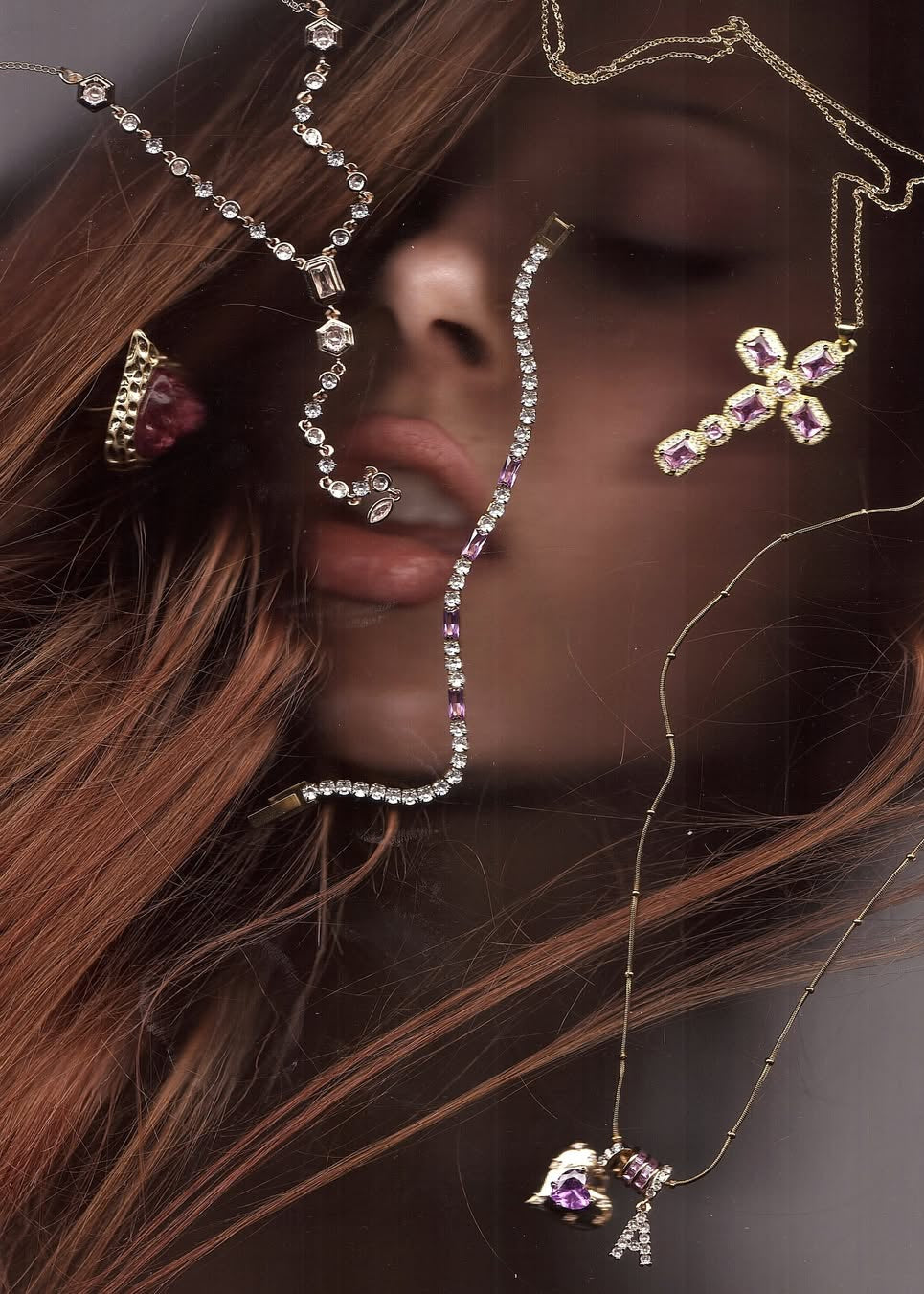 Abel Pink Glittering Golden Bracelet - II