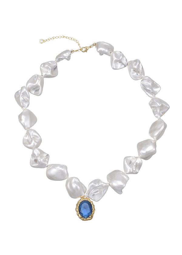 Collier de perles baroques mythe bleu