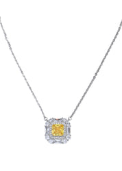 Amy Champagne Square Glittering Necklace