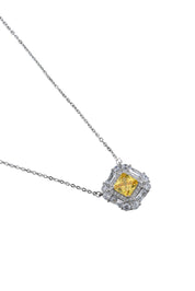 Amy Champagne Square Glittering Necklace