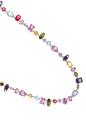 Kylie Colorful Crystals Silver Necklace