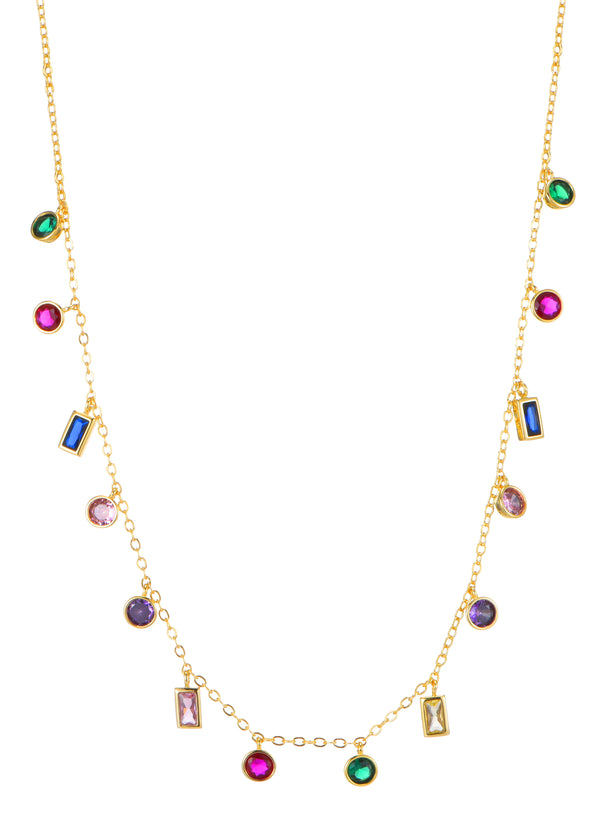 Dixie Colorful Cystal Golden Necklace