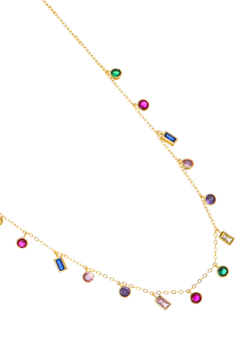 Dixie Colorful Cystal Golden Necklace