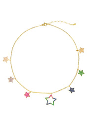 Foufou Rainbow Stars Golden Necklace