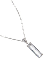 Taki Crystal Stone Silver Necklace