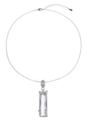 Taki Crystal Stone Silver Necklace