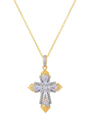 Mavis Crystal Golden Cross Necklace