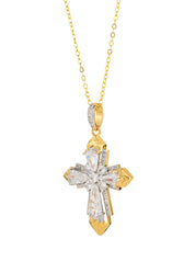 Mavis Crystal Golden Cross Necklace