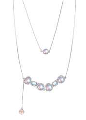 Vichy Moonstone Asymetric Silver Necklace