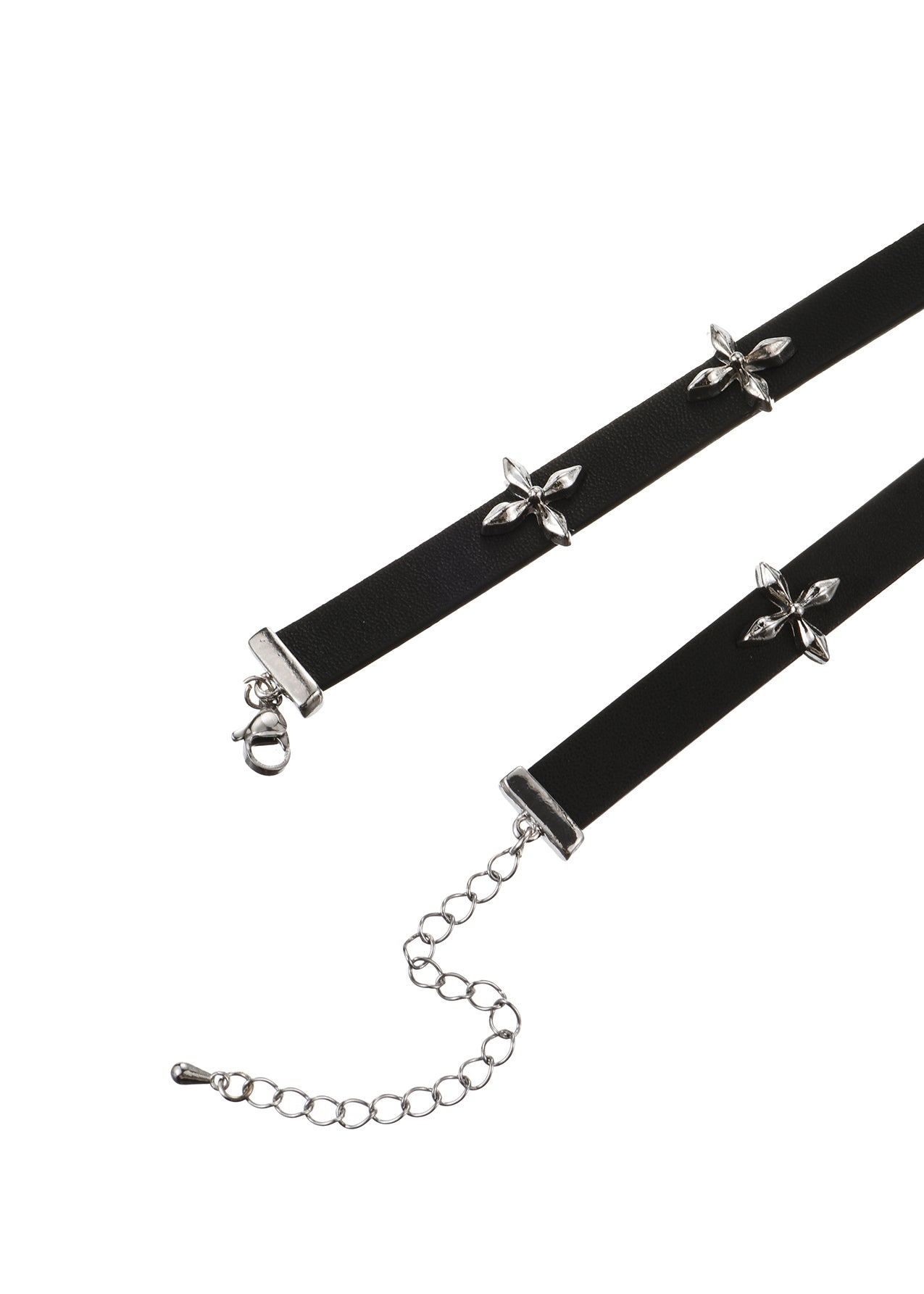 Vander Chrome Black Belt Choker Necklace