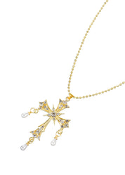 Kurt Golden Cross Pearl Necklace