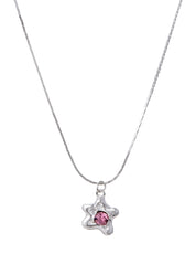 Phyllis Pink Star Silver Necklace