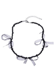 Ade Black Ribbon Necklace