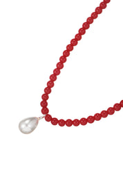 Red & Pearl Necklace