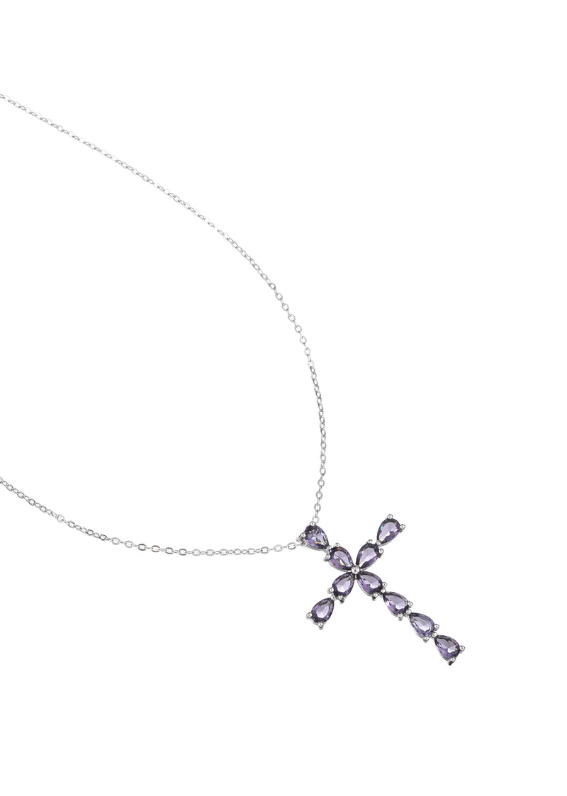 Grape Purple Gemstone Love Necklace