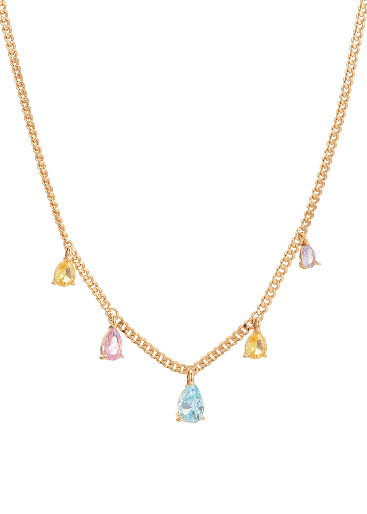 Simon Colorful Stones Golden Necklace