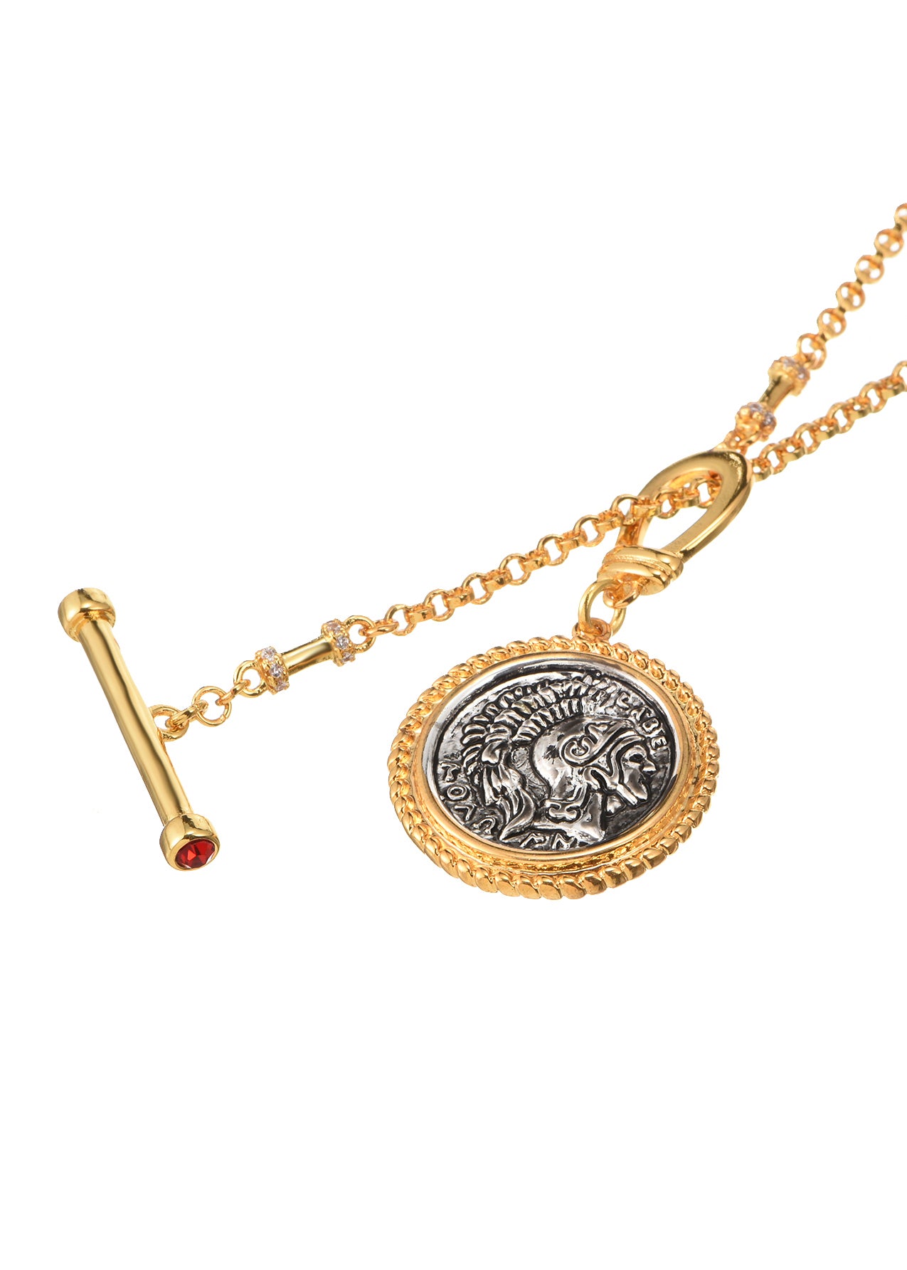 Raphael Silver Coin Golden Necklace