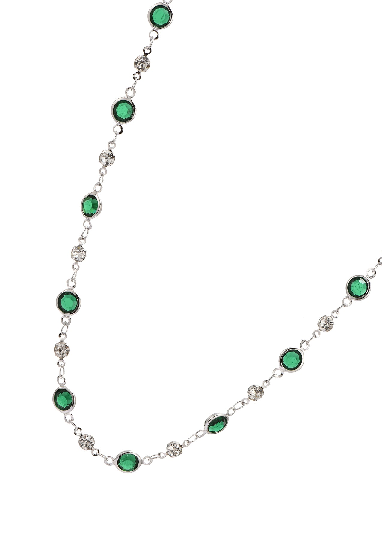 Sabina Green Silver Necklace