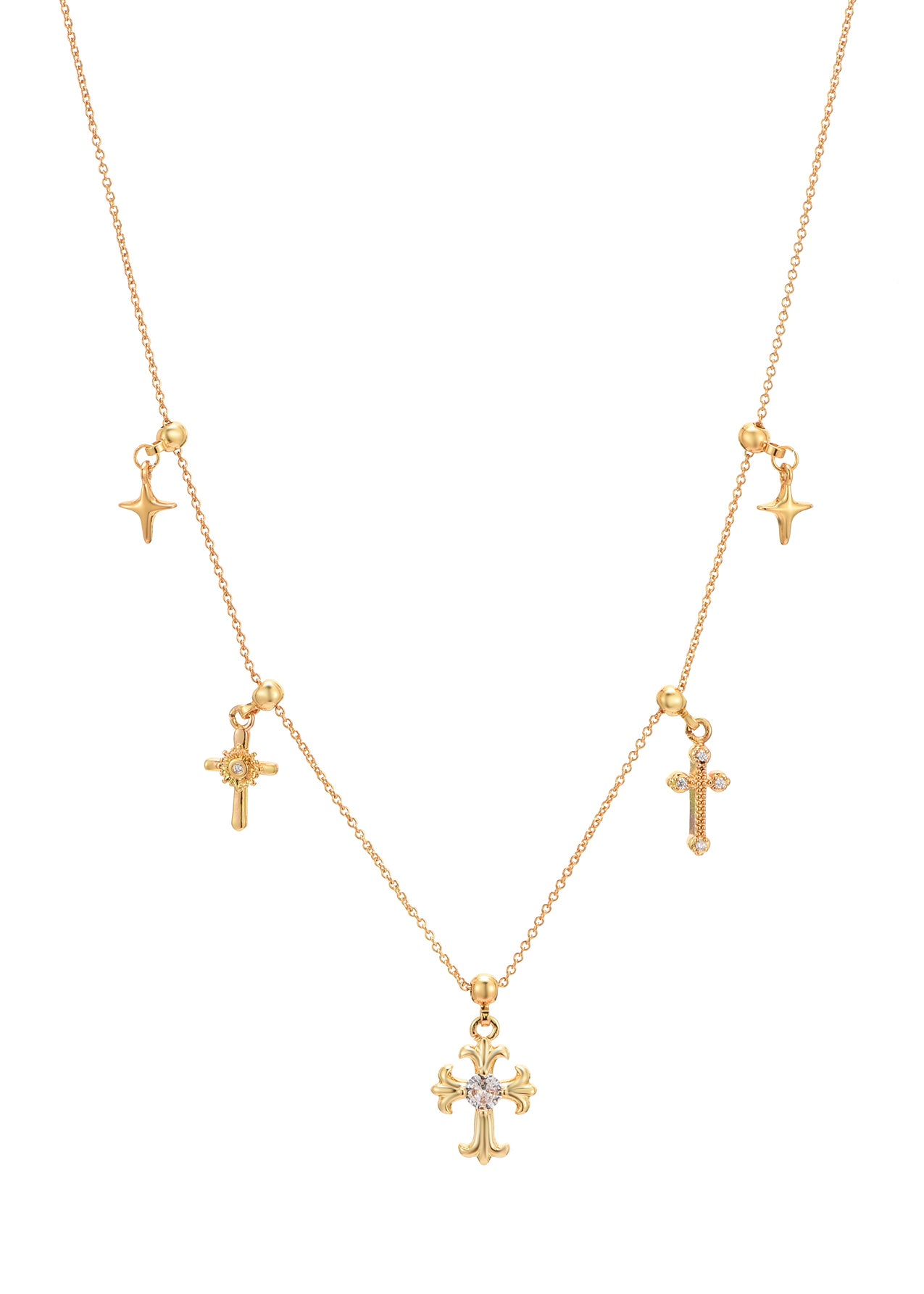 Victor Cross Star Golden Necklace