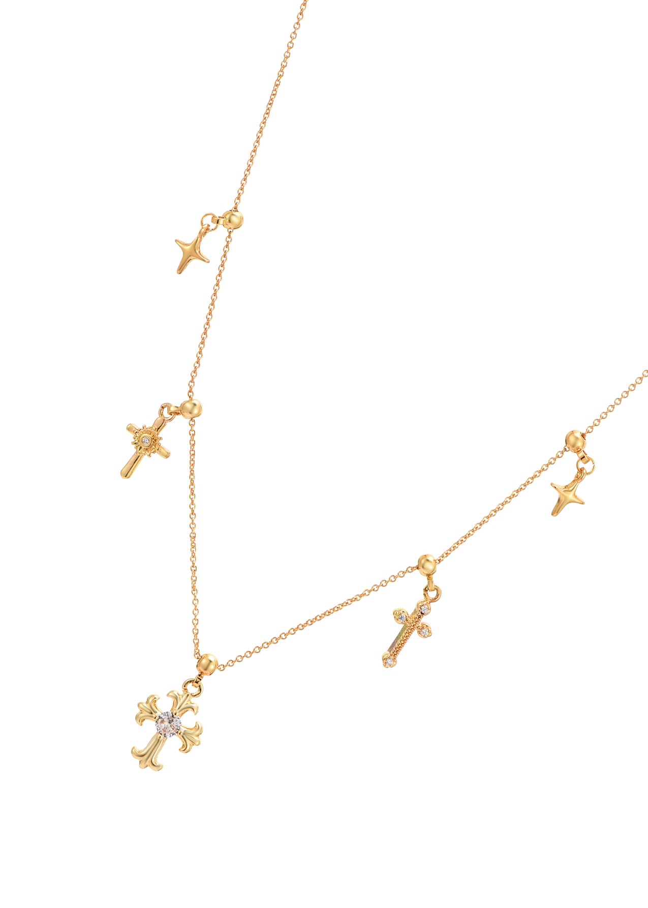 Victor Cross Star Golden Necklace