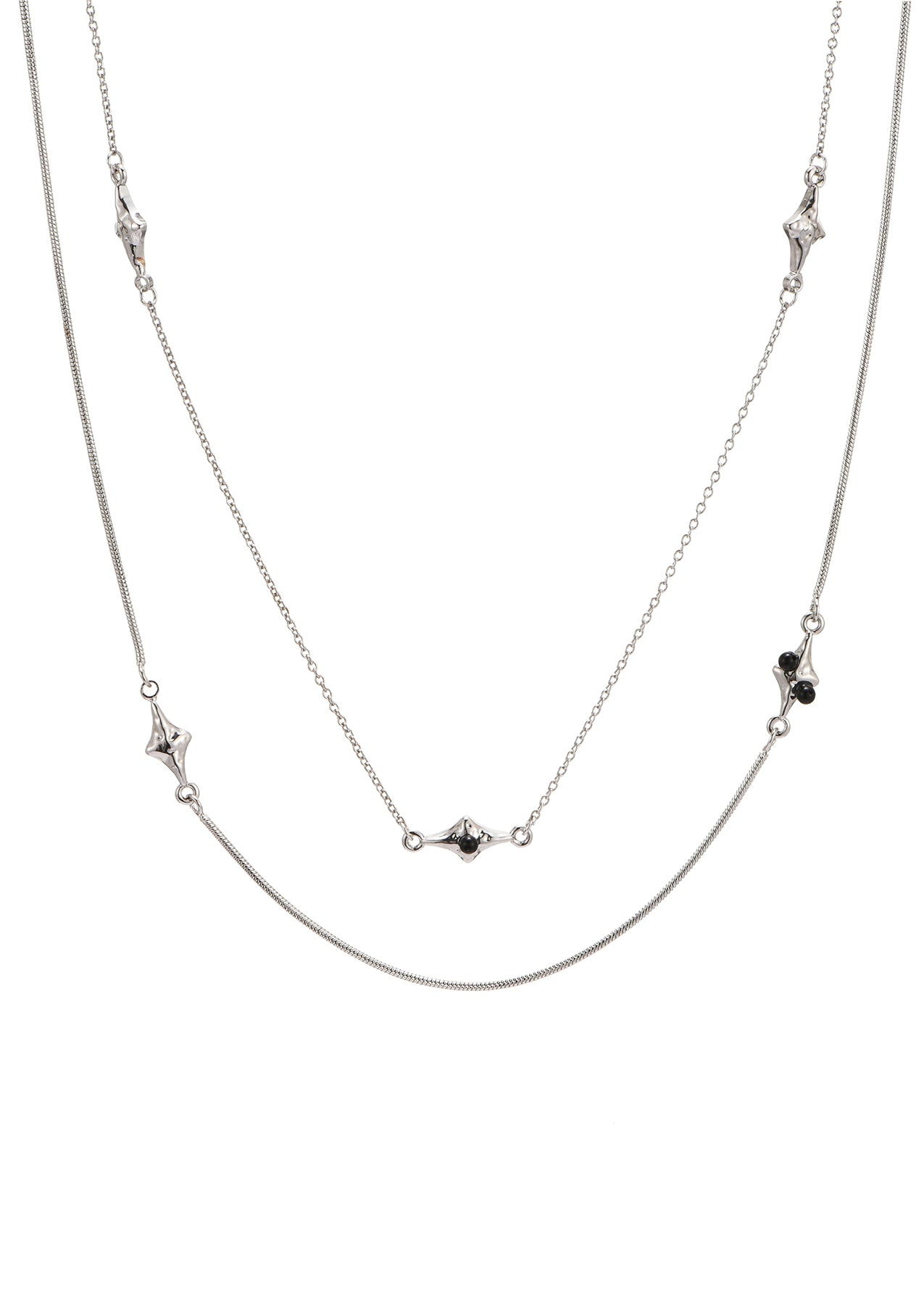 Victor Comet Star Layer Silver Necklace