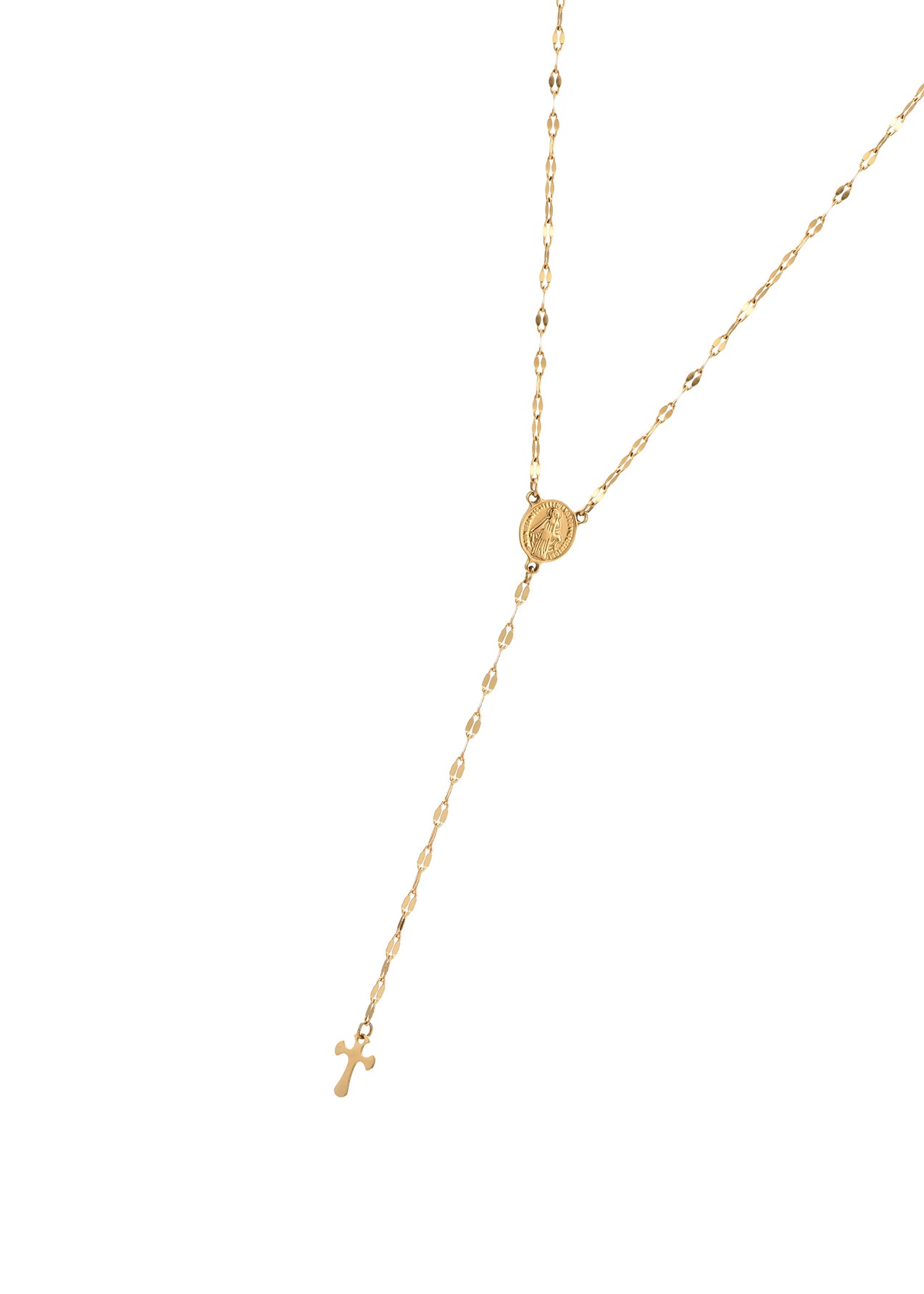 Martina Cross Long Chain Necklace - Lariat Extra Long